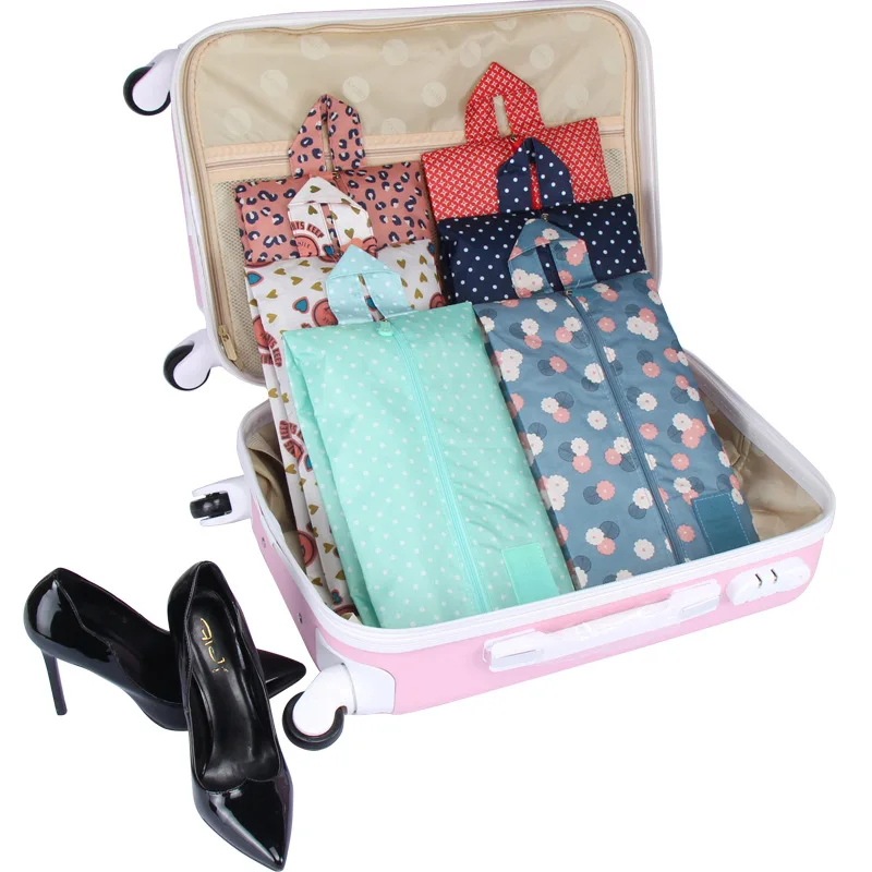 Oxford Shoes Bag Organizer Printing Travel Storage Bags Women Zipper Waterproof Foldable Makeup Pouch 36*20cm | Дом и сад