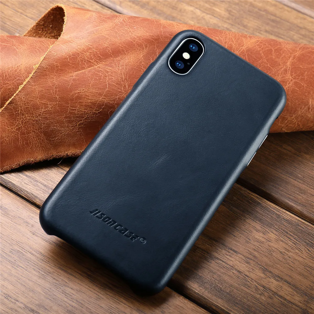 Jisoncase, кожаный чехол для iPhone X, чехол из натуральной кожи, роскошный тонкий противоударный чехол для iPhone X, Капа, купить один, получить два