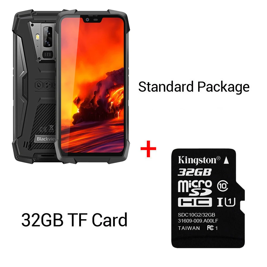 Blackview BV9700 Pro IP69 водонепроницаемый мобильный телефон Helio P70 6 ГБ+ 128 Гб 4380 мАч Android 9,0 двойная камера ночного видения смартфон - Цвет: Grey N 32GB TF Card