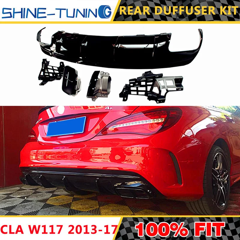 Подходит для CLA класс W117 корпусный набор задний диффузор комплект 2013- трубы выхлопной СОВЕТЫ CLA200 220 260 спортивный комплект