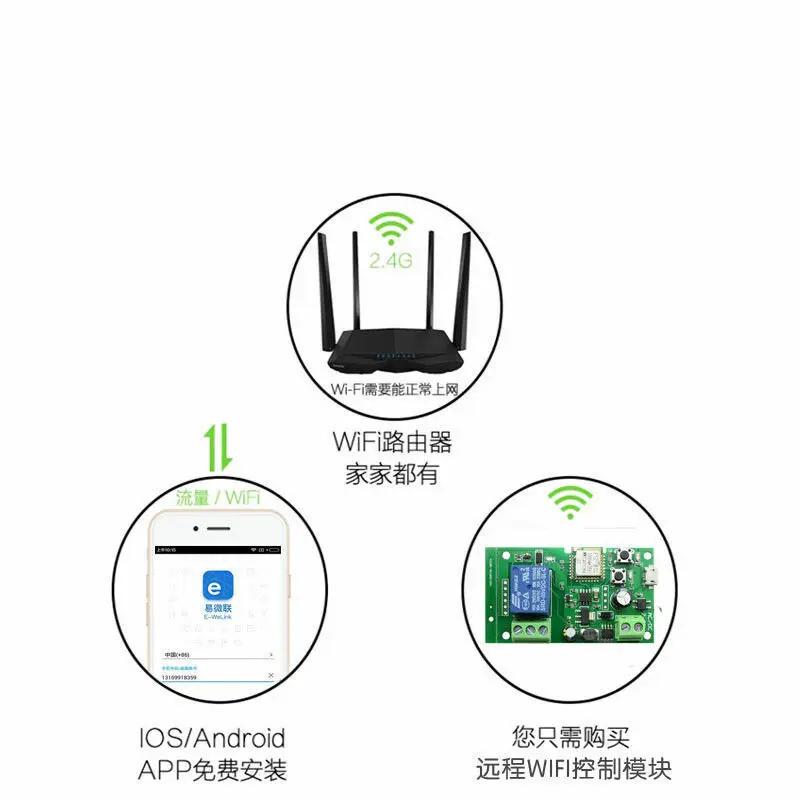 Dc 5 V 12 Sonoff WiFi беспроводной смарт переключатель релейный модуль контроллера умный