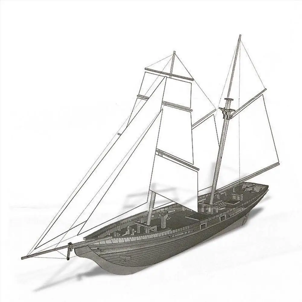 Деревянная модель корабля в сборе 1:70 Классический парусник деревянный игрушка