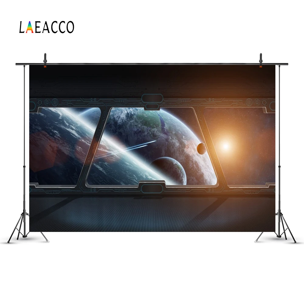 Laeacco космический корабль интерьер планеты фантазия сцена фотографии фоны Индивидуальные фотографии фоны для фотостудии
