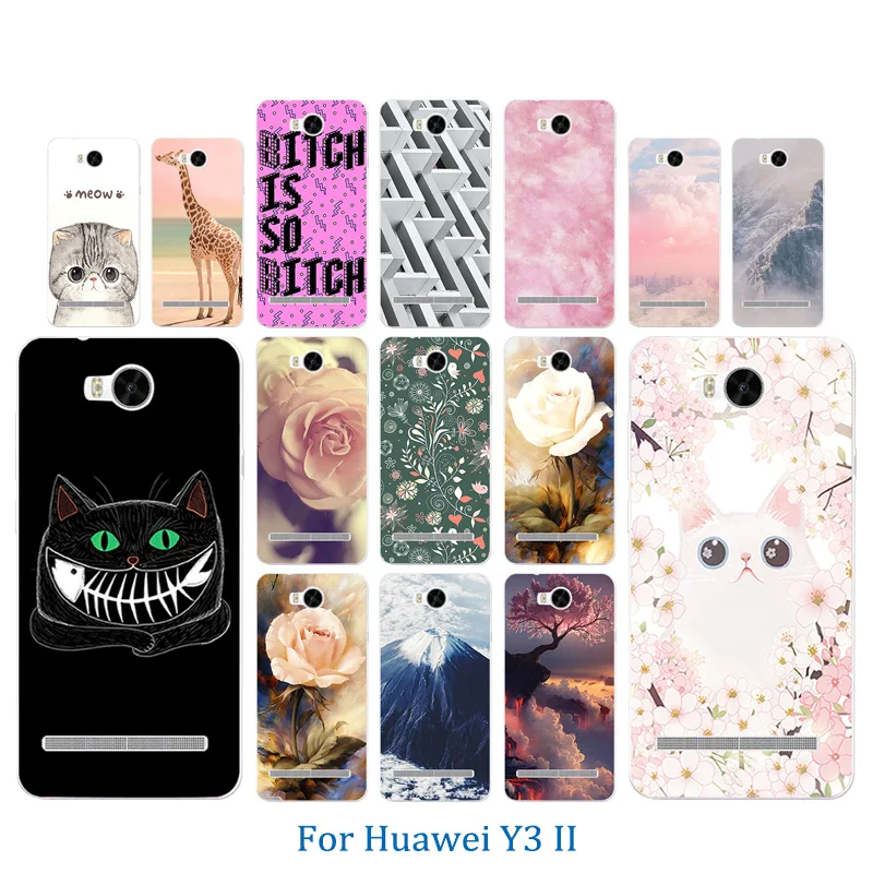 Phone Case for Huawei Y3 II 2 Animal Pattern Soft TPU Back Cove Silicone 2/Y3II-U22/ LUA-U22/Lua-L21r protection Shell |