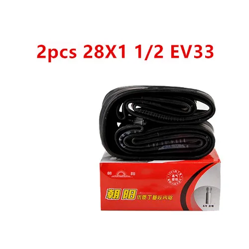 2pcs 28X1 1 2 EV33 2 шт., велосипедные внутренние Трубчатые шины, дорога MTB, трубчатая трубка для велосипедных шин 16/20/22/24/26/28x1,5/1,75/1,95/13/8/2,125 - Цвет: 2pcs 28X1 1 2 EV33