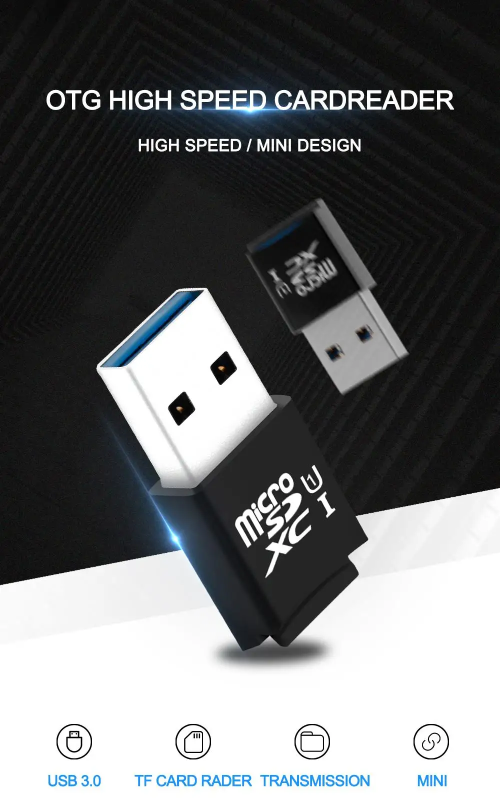 Rocketek usb 3,0 мульти карта памяти ридер адаптер мини кардридер для micro SD/TF microsd ридеры компьютер ноутбук