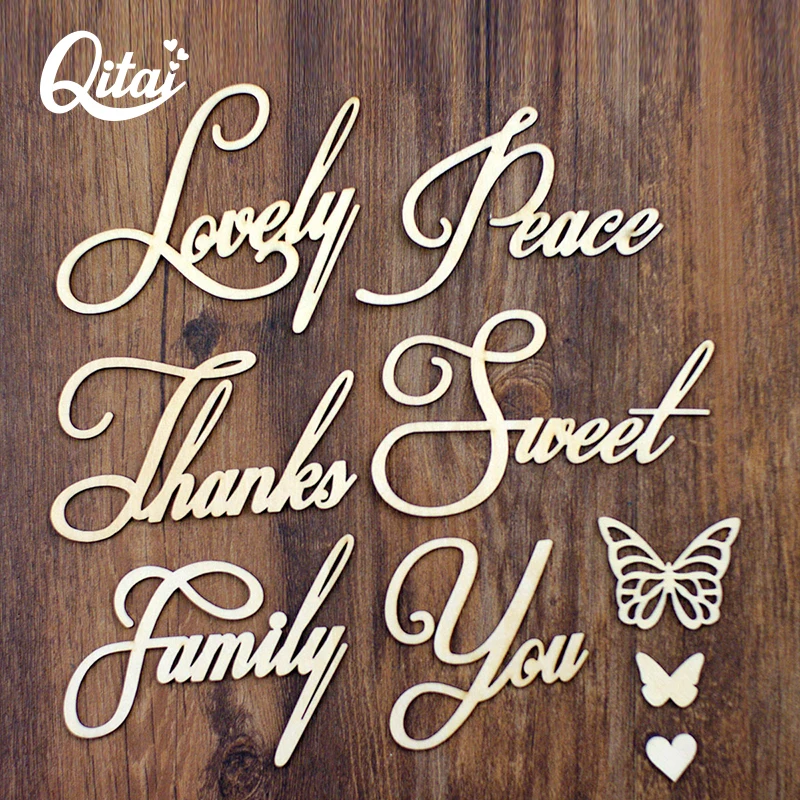 Слово семья спасибо прекрасный сладкий вы полые бабочки QITAI 28 шт./лот высокое