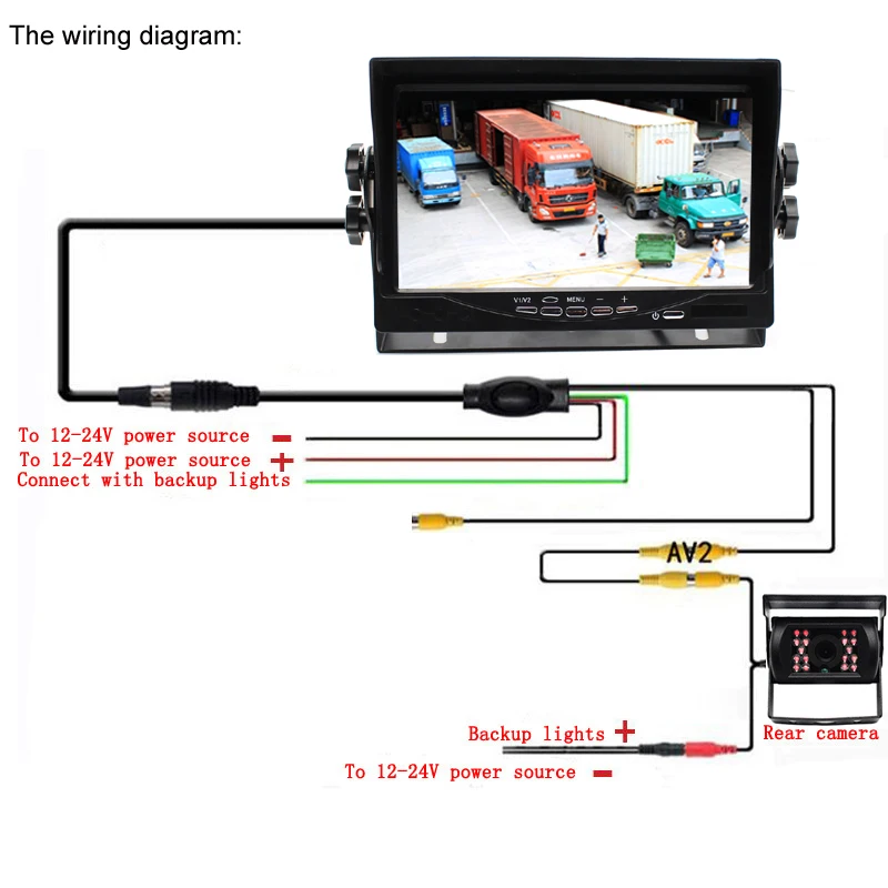GreenYi Железный кронштейн Водонепроницаемый 12V 24V HD CCD truck Резервное зеркало заднего вида Камера Системы+ " TFT ЖК-дисплей Цвет HD Экран Дисплей монитор