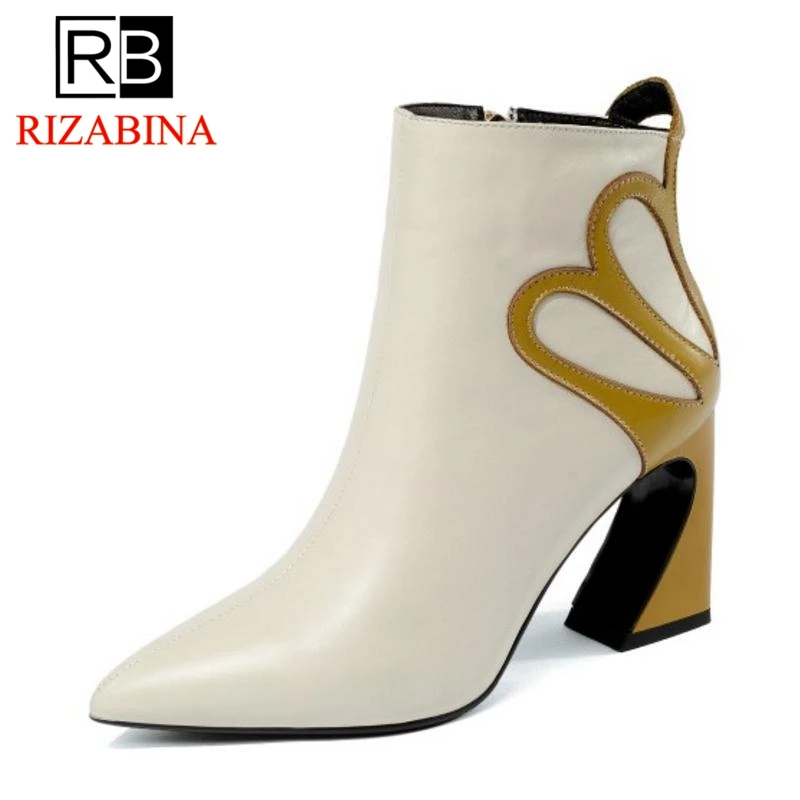 RizaBina/новые женские ботинки из натуральной кожи зимние ботильоны теплая обувь на