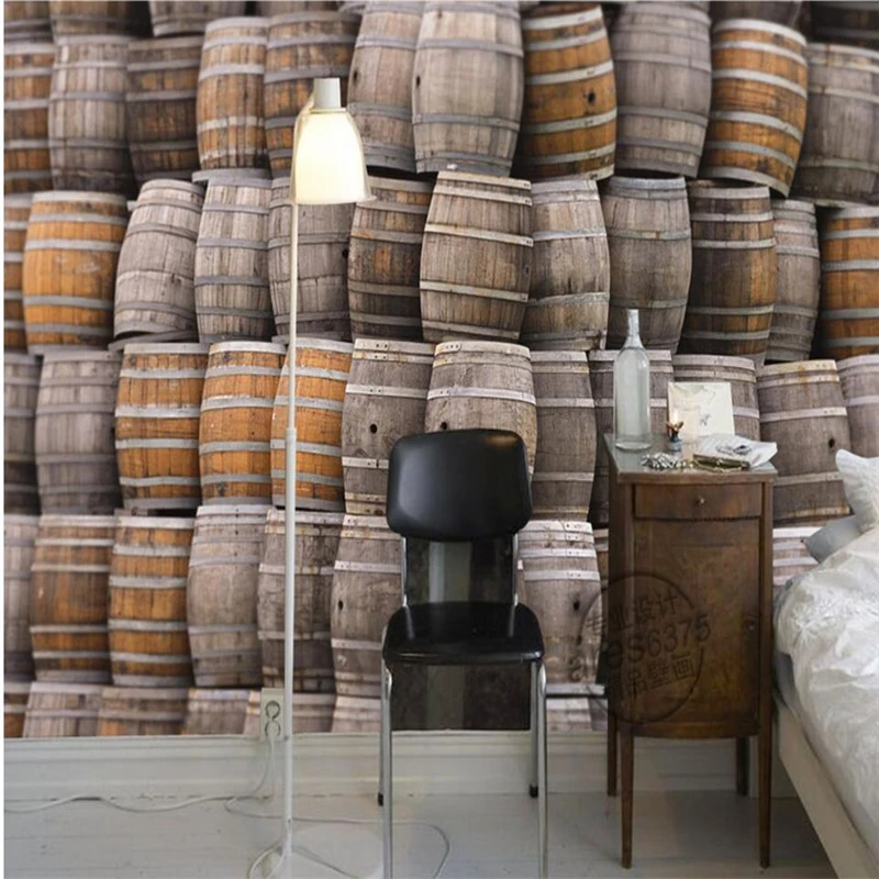 Beibehang Дубовые бочки красное вино высококлассные противоударные 3D фоны для телевизора пользовательские