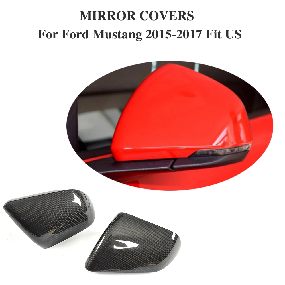 

Car Styling Add On Style DRY Carbon Fiber Rear View Mirror Cover Caps for Ford Mustang coupe 2 door 2015-2017 Fit US