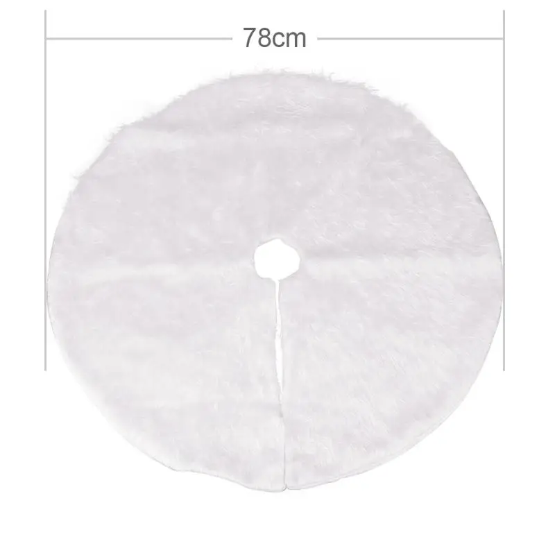 30inch Christmas Tree Skirts Snowy White Faux Fur XMAS Decoration Luxury Soft Snow for Merry |