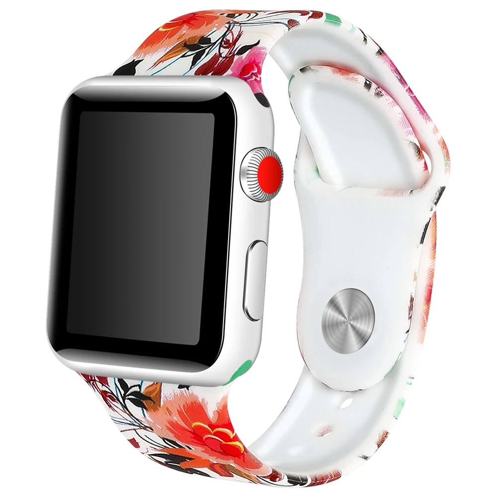 Спортивный силиконовый ремешок Joyozy для Apple Watch, 38 мм, 42 мм, 40 мм, 44 мм, мягкий ремешок, мультяшный браслет для мужчин и женщин, для iwatch, серия 4, 5, 3, 2, 1
