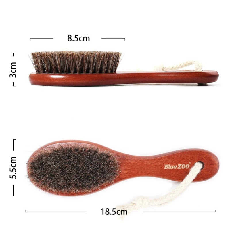 Расческа для волос 100% натуральная из конского волоса с воздушной подушкой, маневой щетиной для бороды, эвкалиптовым маслом и деревом R1 ON.