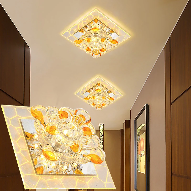 

LAIMAIK Crystal LED Ceiling Light 3W 5W AC90-260V Modern LED Crystal Aisle Corridor Light Porch Hall LED Ceiling Lamp LED Light