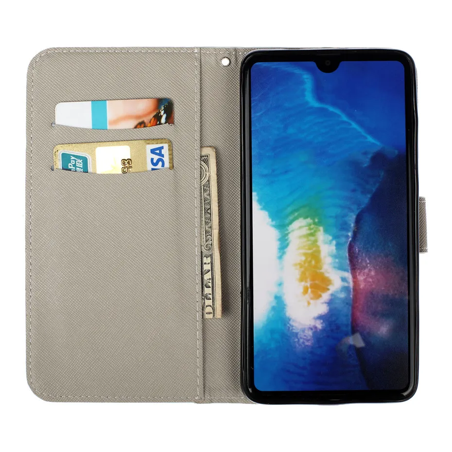 Чехол книжка из искусственной кожи с 3d рисунком для Huawei Mate20 lite Pro 20X