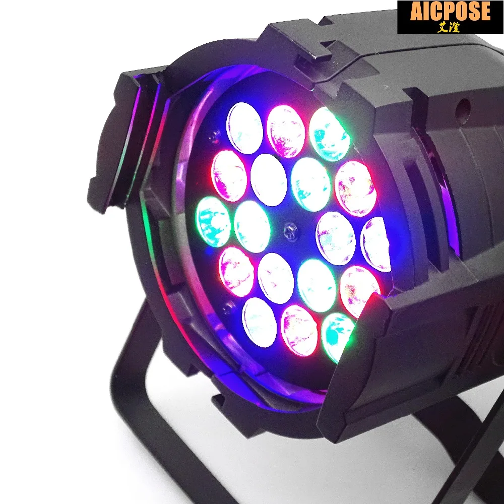

2pcs/lot 18x3w Aluminu LED Stage light RGB Par projector With DMX512 Master Slave Laser DJ Equipments luzes para festa 110V-240V