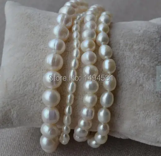 Ювелирные изделия из жемчуга свадебный браслет для подружек невесты 3-8 мм 4 ряда
