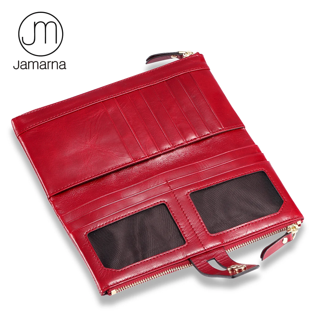 Женский кошелек jamarna из красной кожи женские кошельки с застежкой молнией масло