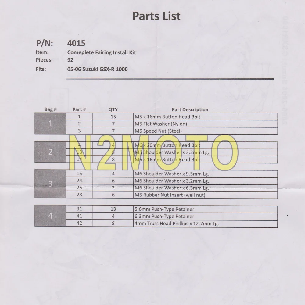 1 комплект крепежных болтов для Suzuki GXSR 1000 2005 2006|kit screw|bolt kitfairing screw |