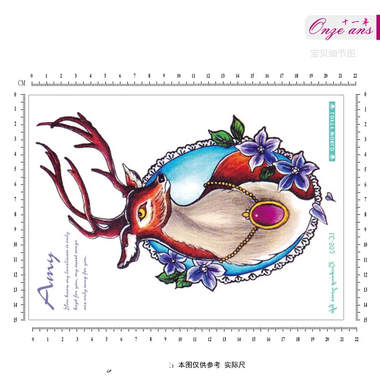 Временная татуировка Red deer боди-арт флеш-татуировка наклейка s 15*21 см