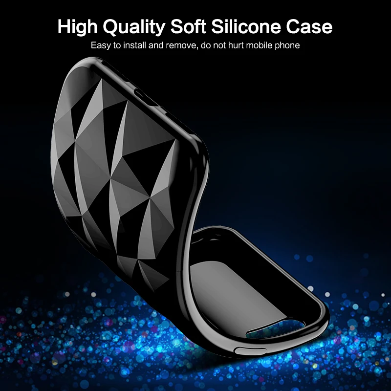 FLOVEME Soft Diamond Pattern Case For iPhone 6s 6 7 8 Plus Silicone Cases X S Luxury Ultra Thin Back Cover |