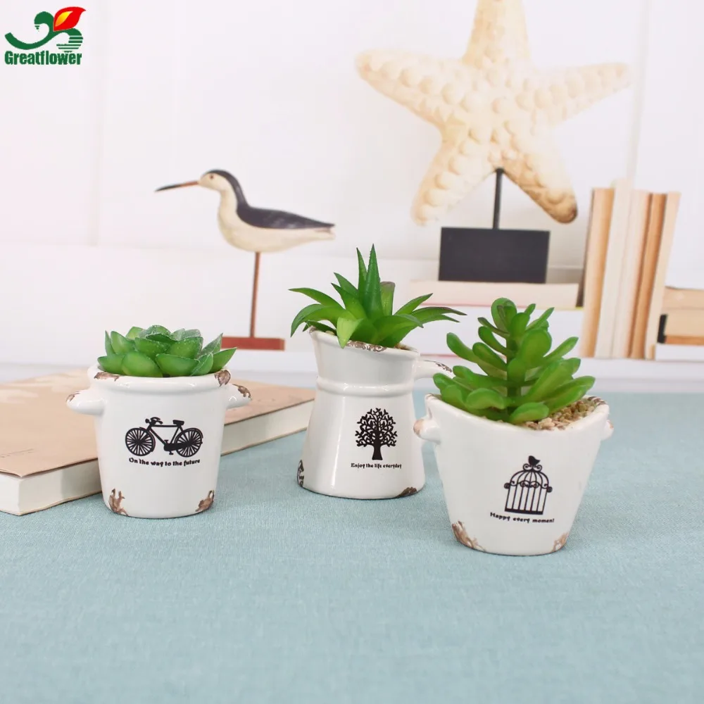 Шт. 3 шт. моделирование комнатные растения искусственные суккуленты мини