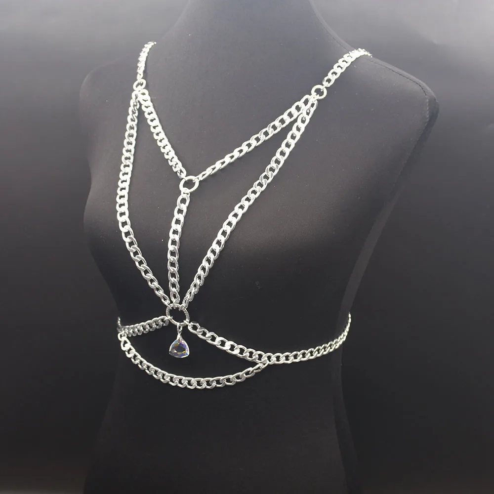 

MEILIYISHI Beach Backless Body Chain Club Women Body Chain Jewelry Chain Harness Sexy Body Accessories Alloy Jewelry