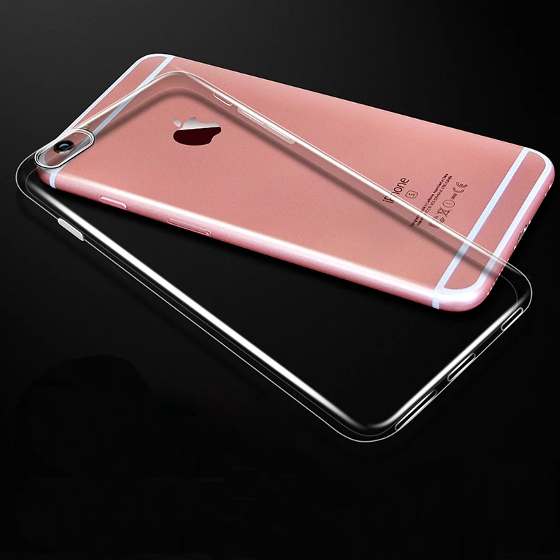 Для iPhone 8 7 6 6s plus 5S SE 5c 4 S мягкий прозрачный чехол Etui pouzdro Ультратонкий Прозрачный