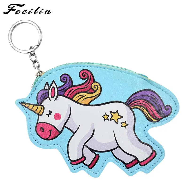Fecilia Dreamy Rainbow Pony кошелек из искусственной кожи на молнии для монет милый держатель