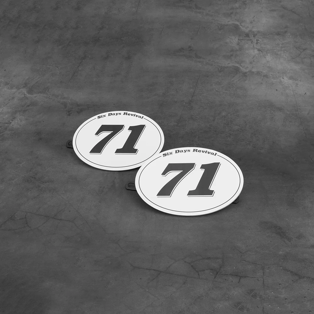 2 шт. таблица номер пластина для MOTO Кафе RACER трекер скремблер № 71