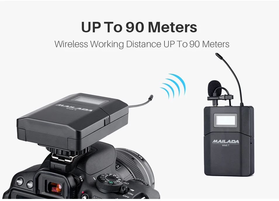 Mailada WM8 беспроводной UHF DSLR камера микрофон системы на камера петличный нагрудный микрофонный приемник передатчик VS BOYA BY-WM4