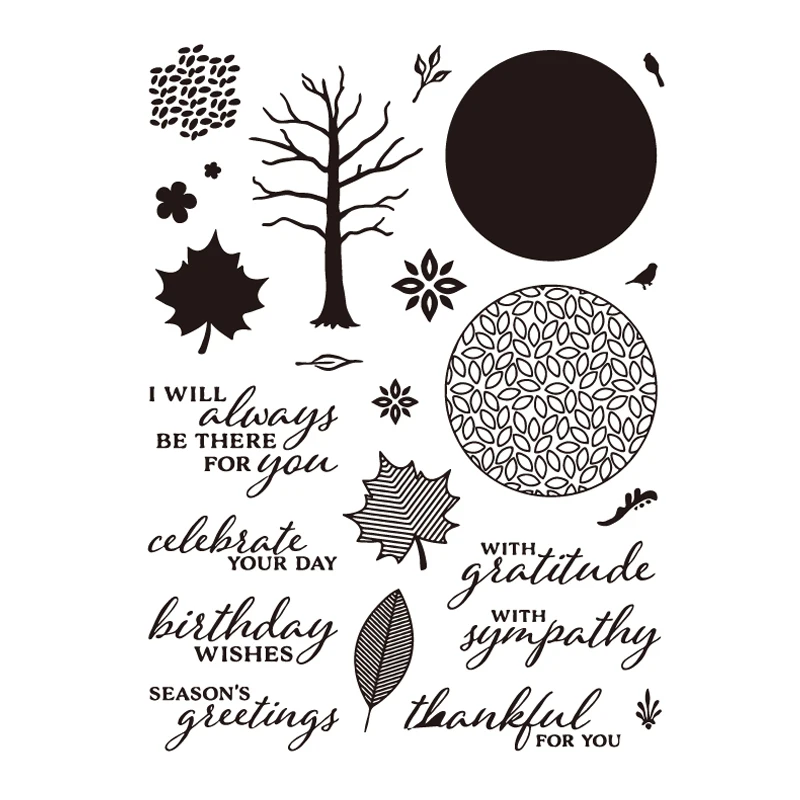 Letters Tree Leaf Transparent Clear Silicone Stamp/Seal for DIY Scrapbooking/Photo Album Decorative Card Making Stamps | Дом и сад