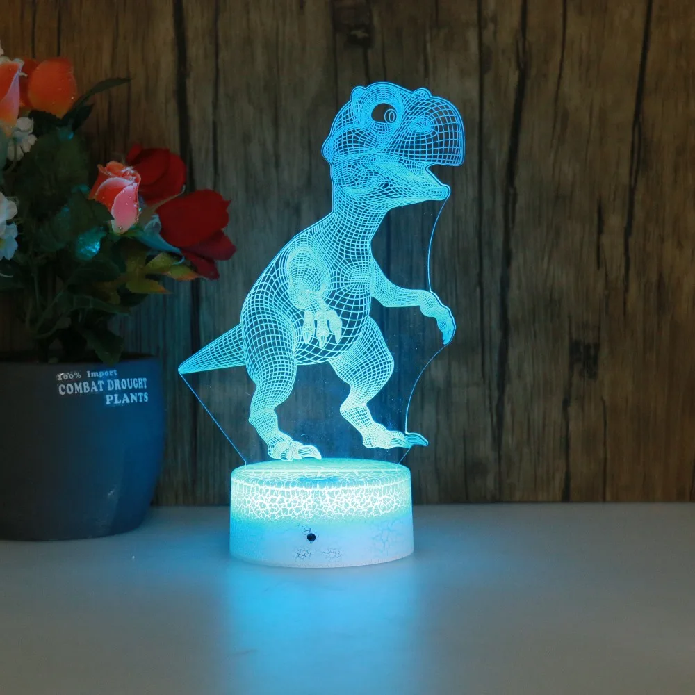 Новинка 3D с единорогом Serise трещина база 7 видов цветов ночник LED сенсорный USB для