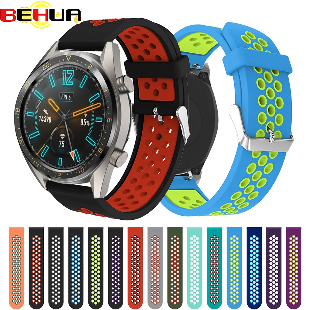 22 мм ремешок силиконовый для часов Huawei Watch GT2 Pro GT 2 46 мм/GT 2e/Honor Magic Active Band спортивный