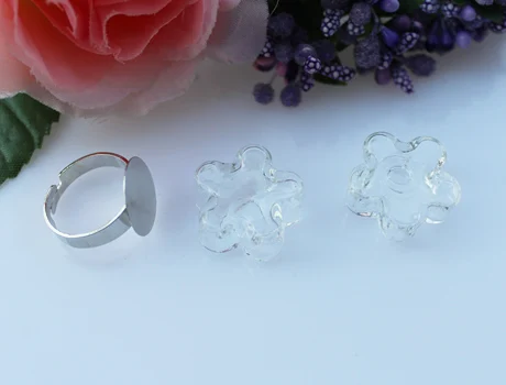 Dasiy 21x21MM 4 шт DIY жидкое кольцо-бутылка(12 стилей avaialbe), стеклянные Пузырьковые жидкие кольца, стеклянный глобус Пузырьковые кольца - Цвет основного камня: Dasiy 21x21MM