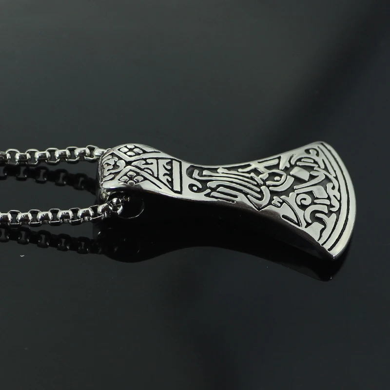 Vintage Norse Viking Ax Pendant Men's Scandinavian Retro Silvery Axe Necklace Thor Odin Loki Asgard Jewelry | Украшения и