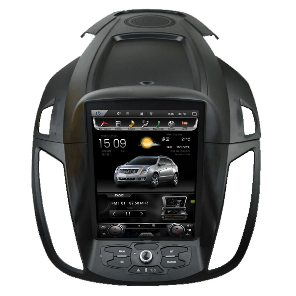 10,4 дюймов Tesla стиль Android 8,1 автомобильный DVD gps плеер для Ford Kuga 2013- 4G ram 6 ядер PX6 carplay ips Радио Навигация