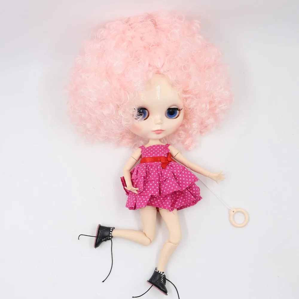 Ледяная фабрика blyth кукла 1/6 bjd белая кожа сустава тела бледно-розовые вьющиеся волосы 230QE126/QE300 подарок для девочки