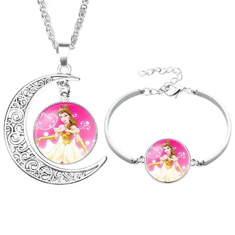 Серый 2 шт./лот disney из мультфильма «Холодное сердце», детское ожерелье+ браслет «Эльза» с бантом, для куклы аксессуары, платье для девочек, подарок на день рождения косметический свитер ювелирные изделия - Цвет: Серый