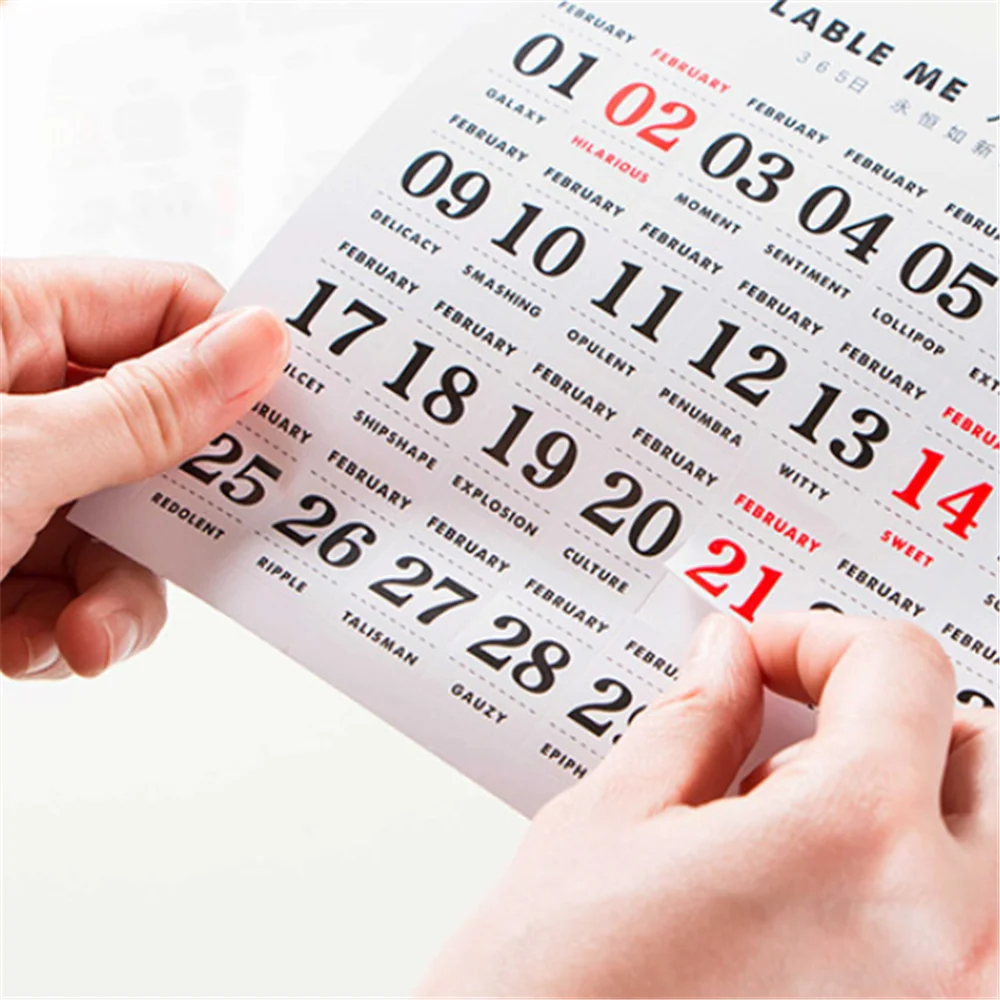 12 листов календарные наклейки самоклеющиеся напоминания о повестках дня Kawaii DIY