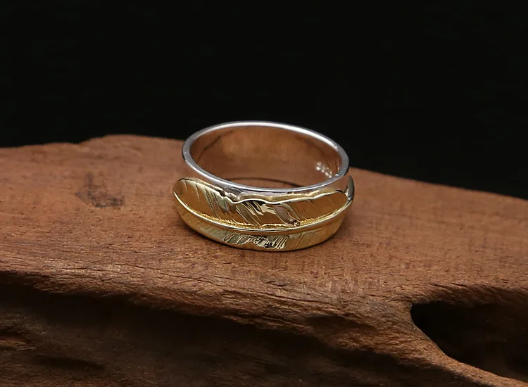 S925 Sterling Silver Retro Thai Jewelry Fashion Takahashi Goro Feathers Individual Men's And Women's Rings | Украшения и