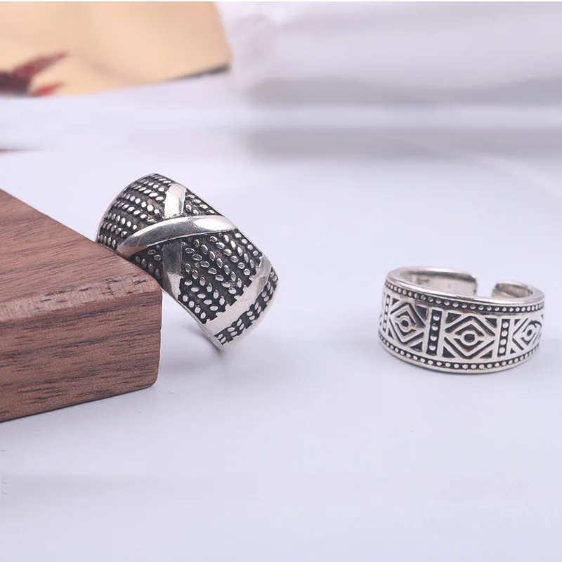 2019 бижутерия модные геометрические кольца реального серебряного цвета для