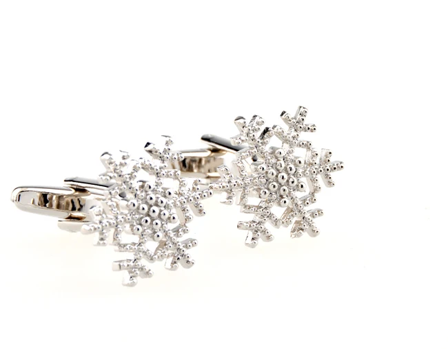 Горячая продажа Серебряный цвет Снежинка дизайн запонки материал медь