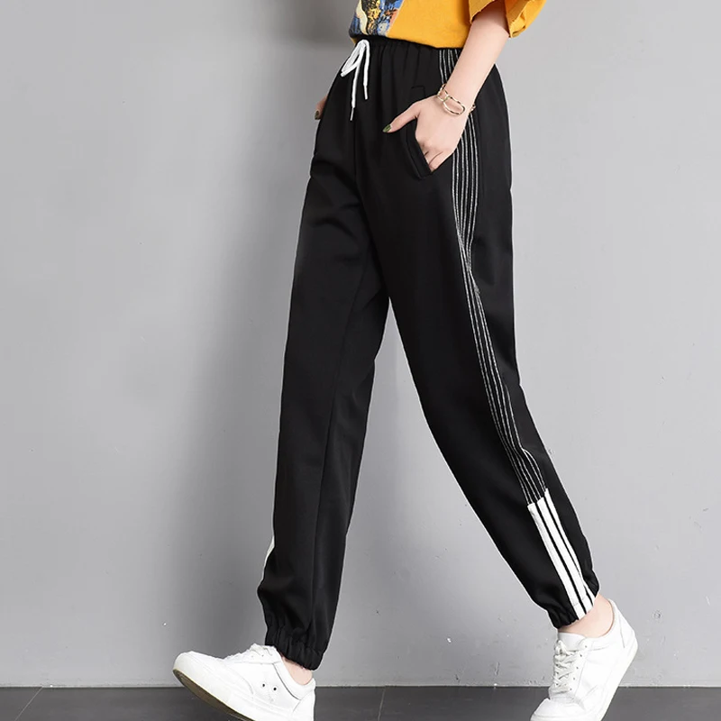 Для женщин модные красные Повседневное свободные танец Штаны уличная Весна пот