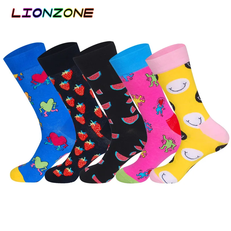 Lionzone/5 пар носков нейтральной партии забавные личностные влюбленные уличные