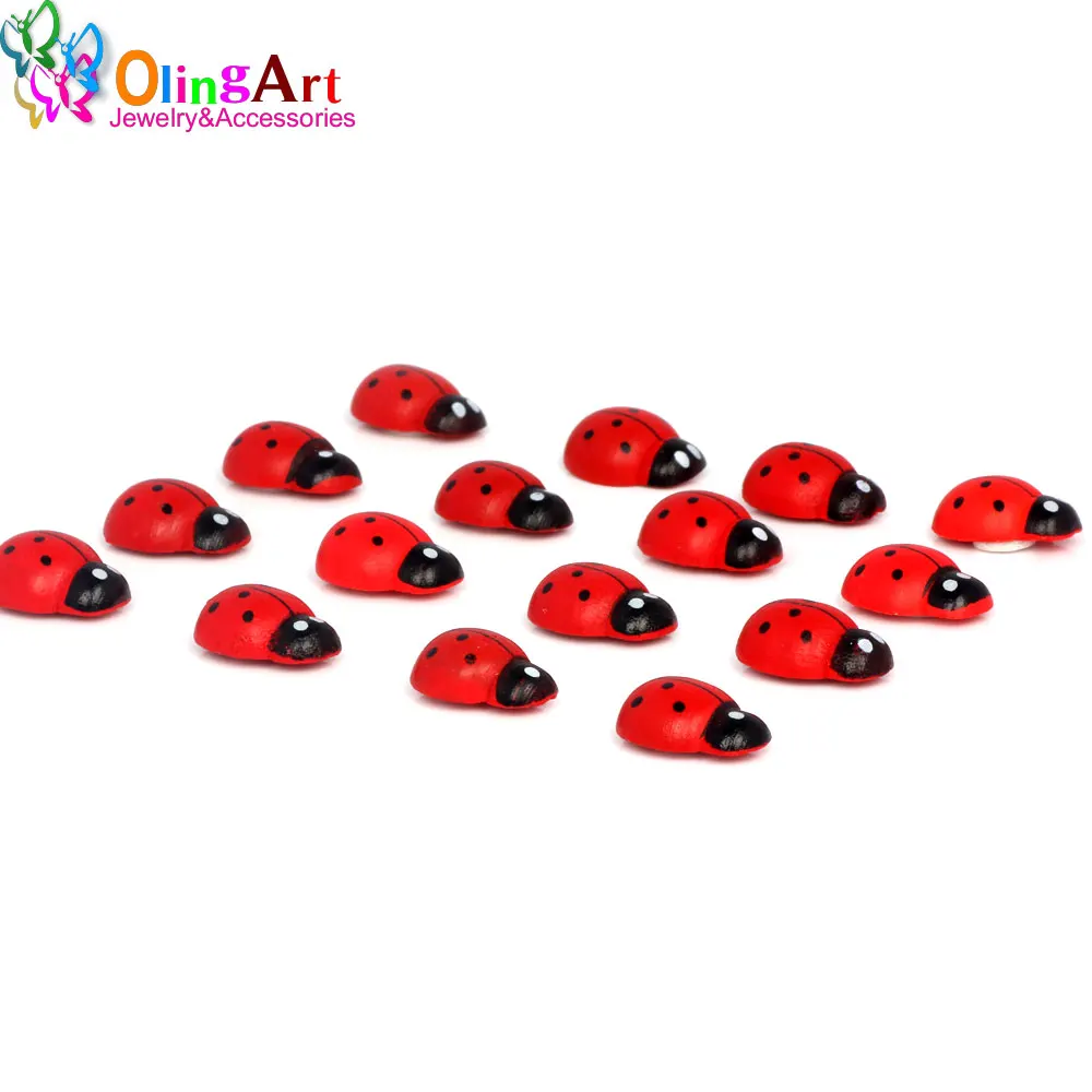 OlingArt 13*19 мм 24 шт./лот нарисованный мультяшный жук деревянная самоклеящаяся губка