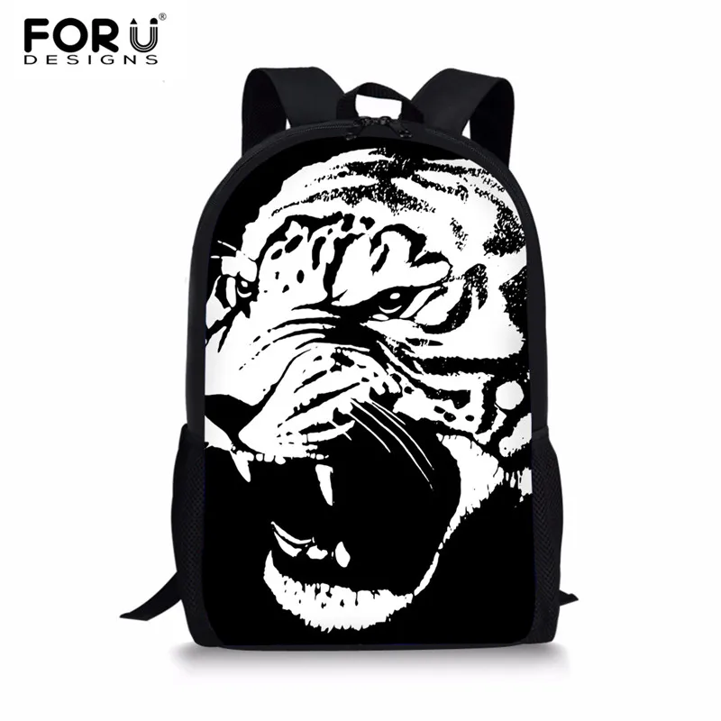 FORUDESIGNS/модные мужские рюкзаки крутые 3D животные Тигр Печать школьный рюкзак для подростков мальчиков детская сумка рюкзак человек - Цвет: H055C