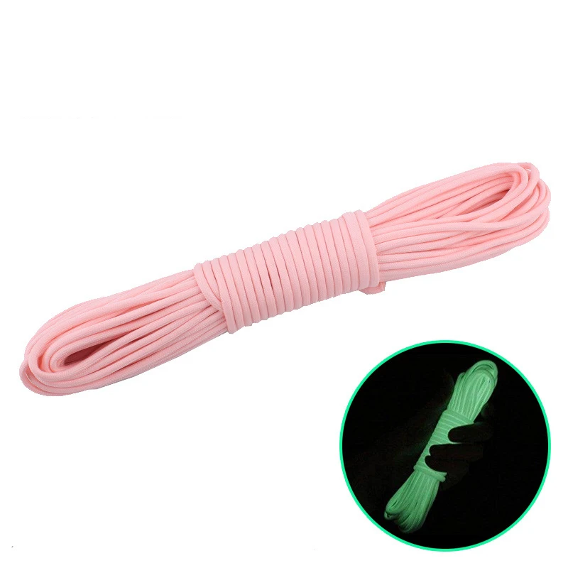 Pink 20 м 4 мм зонтик веревочные шнуры на открытом воздухе световой Паракорд 9-core USB кабель с нейлоновой оплеткой безопасности спасательных операций в комплекте альпинистская веревка Кемпинг CD009 - Цвет: Pink