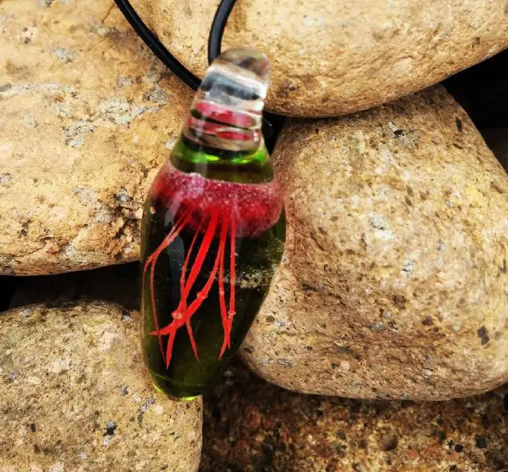 Новый стеклянный кулон в виде капли для ювелирных украшений ожерелье с Медузой